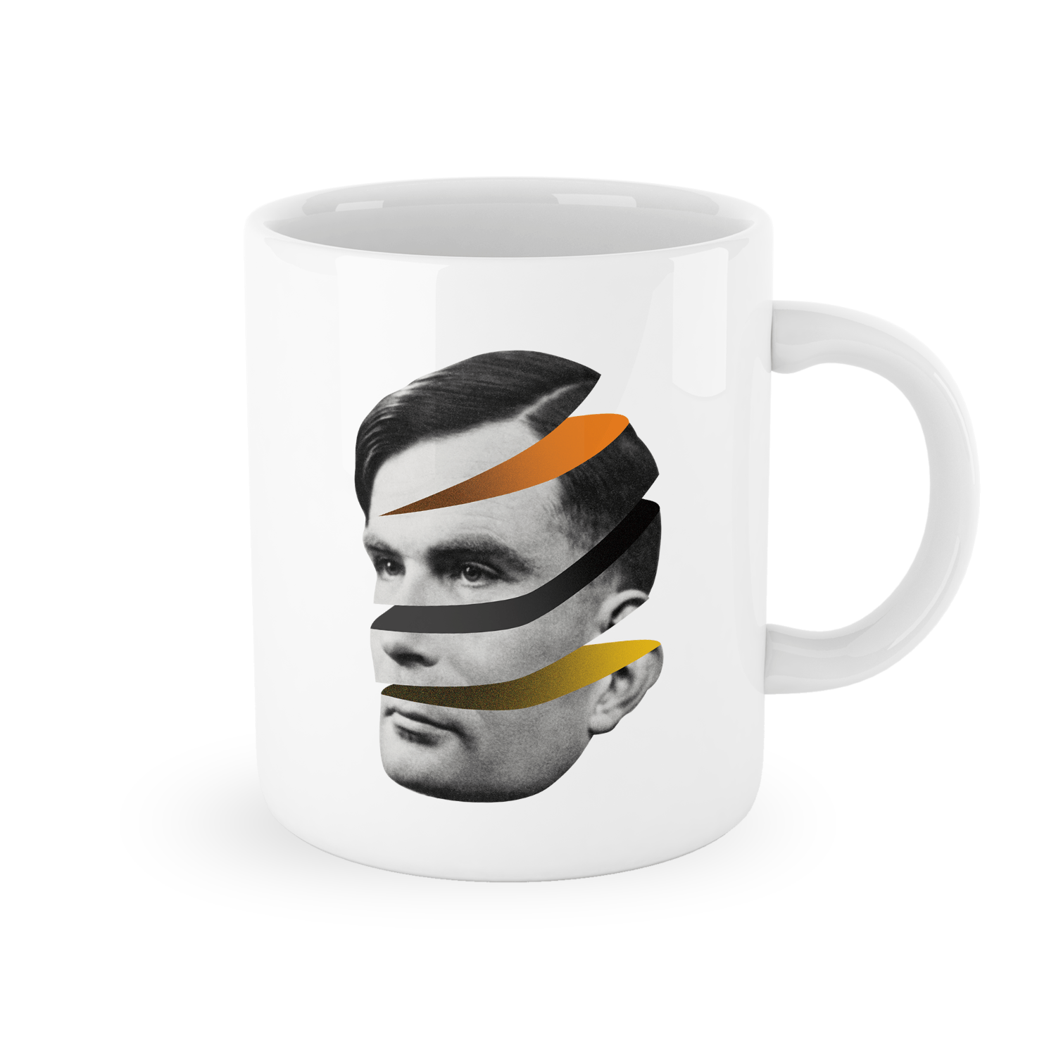 Alan Turing 3D Head Mug -White
